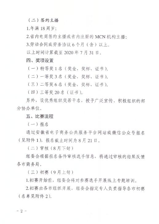 安徽省首届电商直播大赛通知